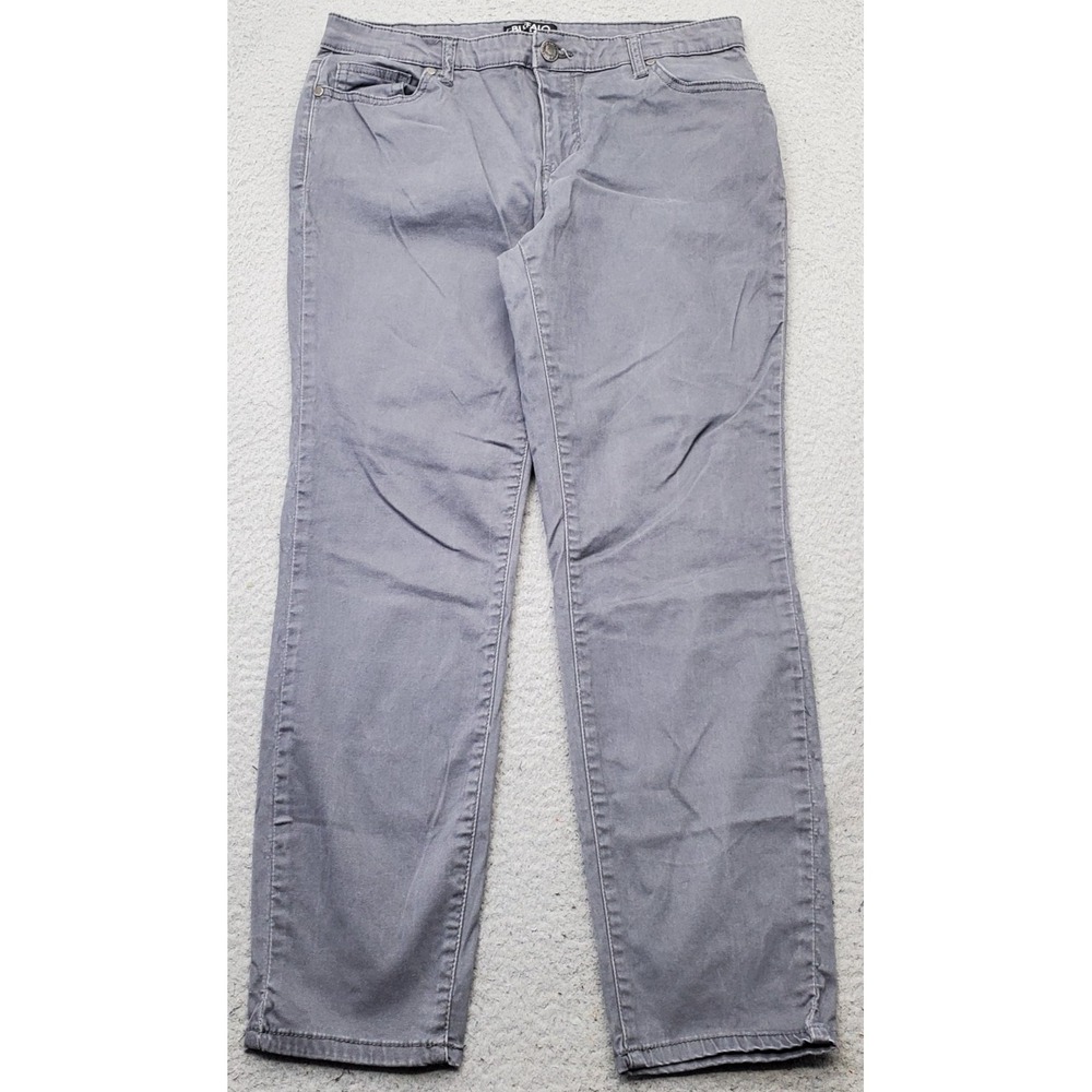 Buffalo David Bitton Skinny Jeans Women 10/30 Gray Stretch Ankle Grazer Mid-Rise